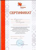 Сертификат о повышении квалификации г. Екатеринбург, 2014 г.